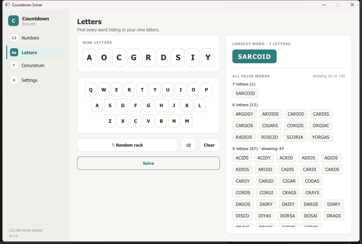 Letters page