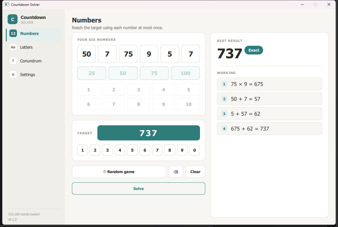 Numbers page